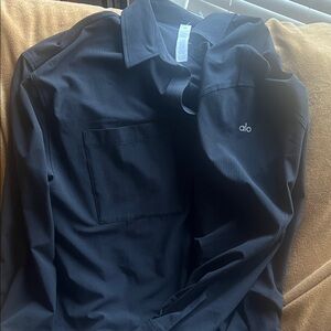 ALO Yoga Black Dreamscape  Button Down Shirt